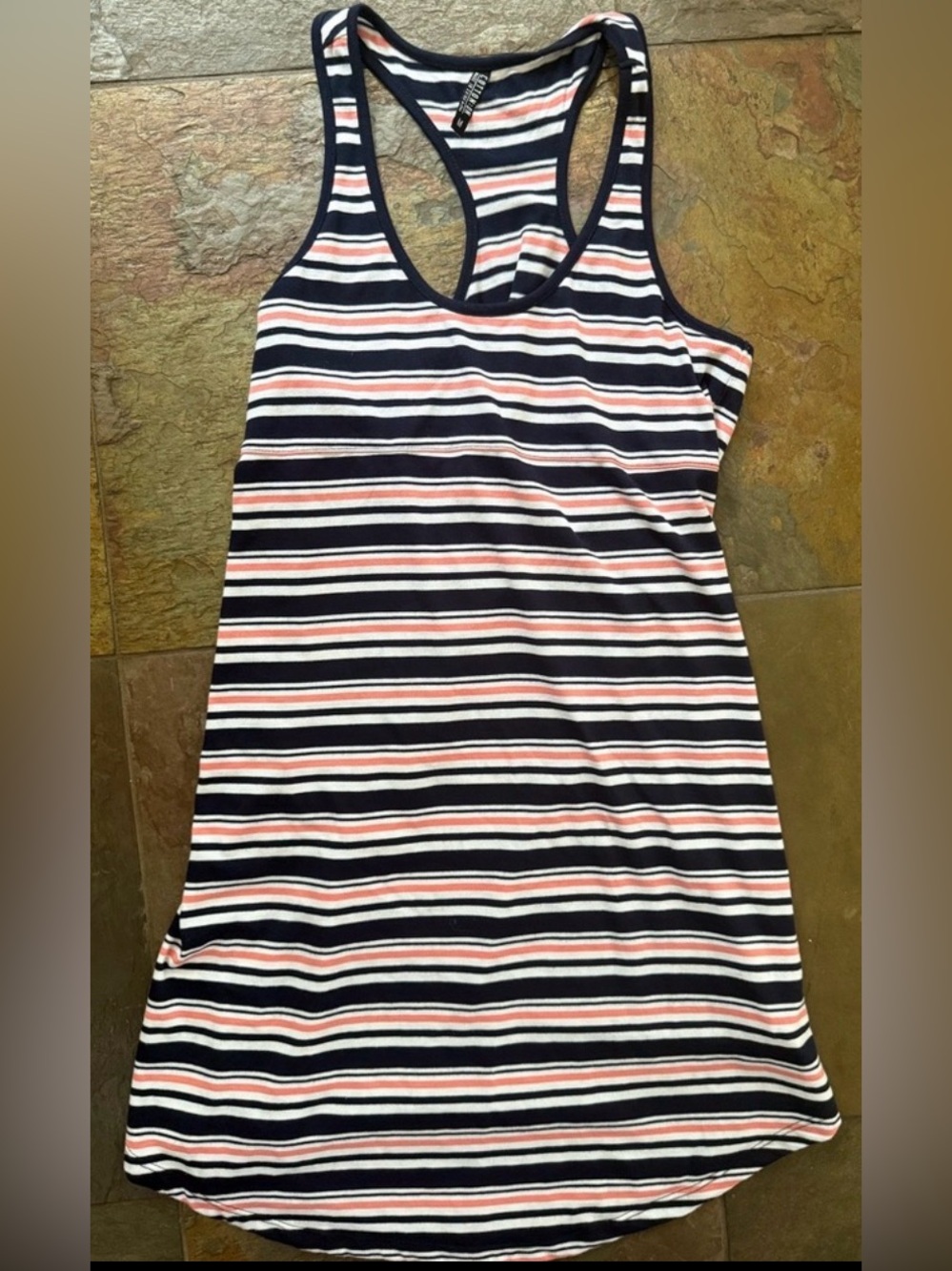 Cotton on brand striped tank dress racerback. Striped. Medium poly/viscose blend